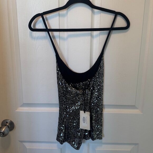 Elan Silver Sequin Blouse - NEVER WORN - Picture 2 of 5